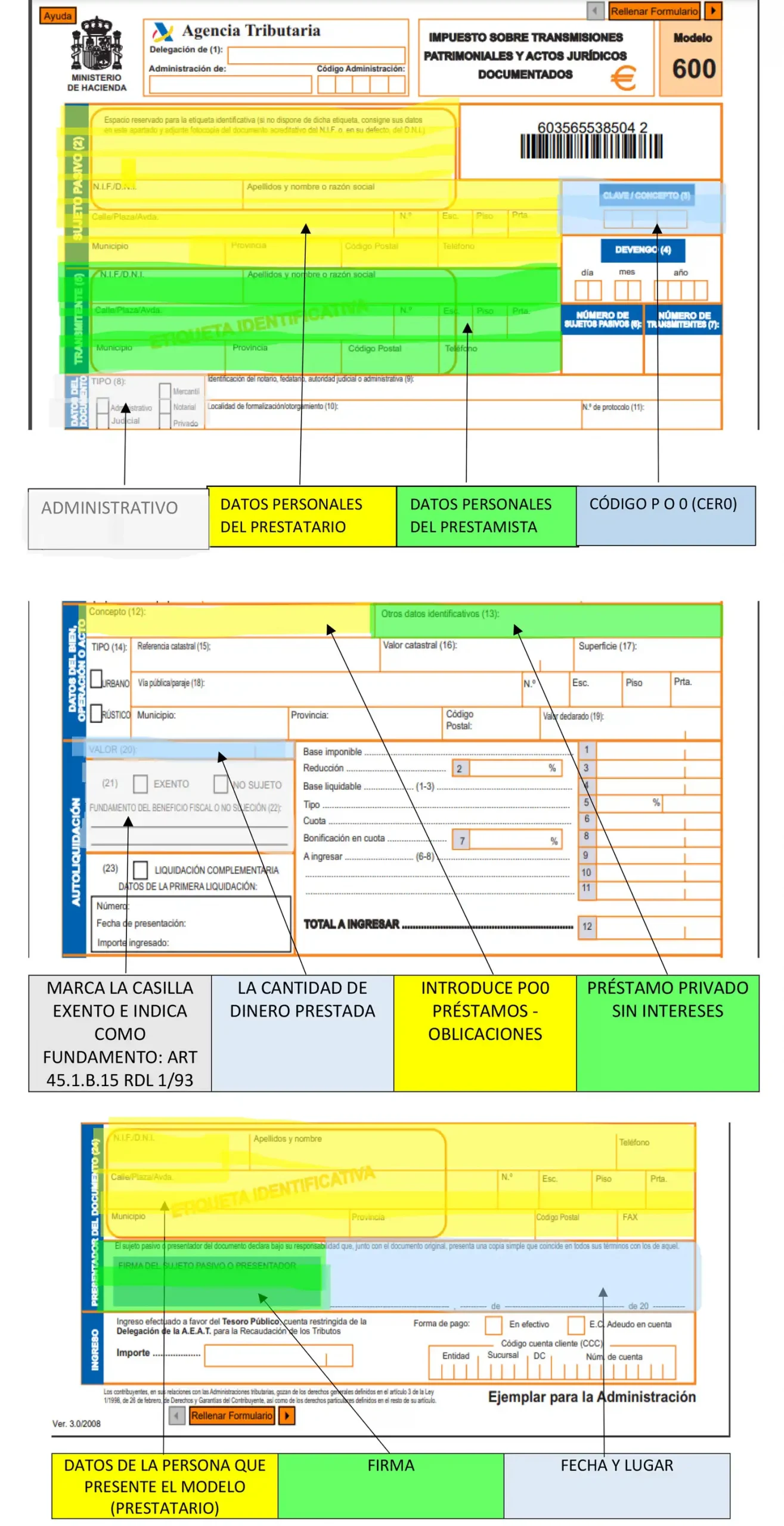 tutorial rellenar modelo 600
